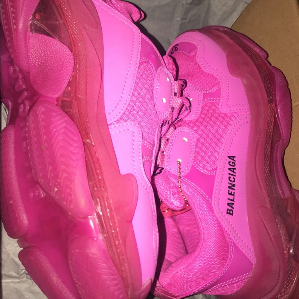 Pink Balenciaga Triple S sneakers
